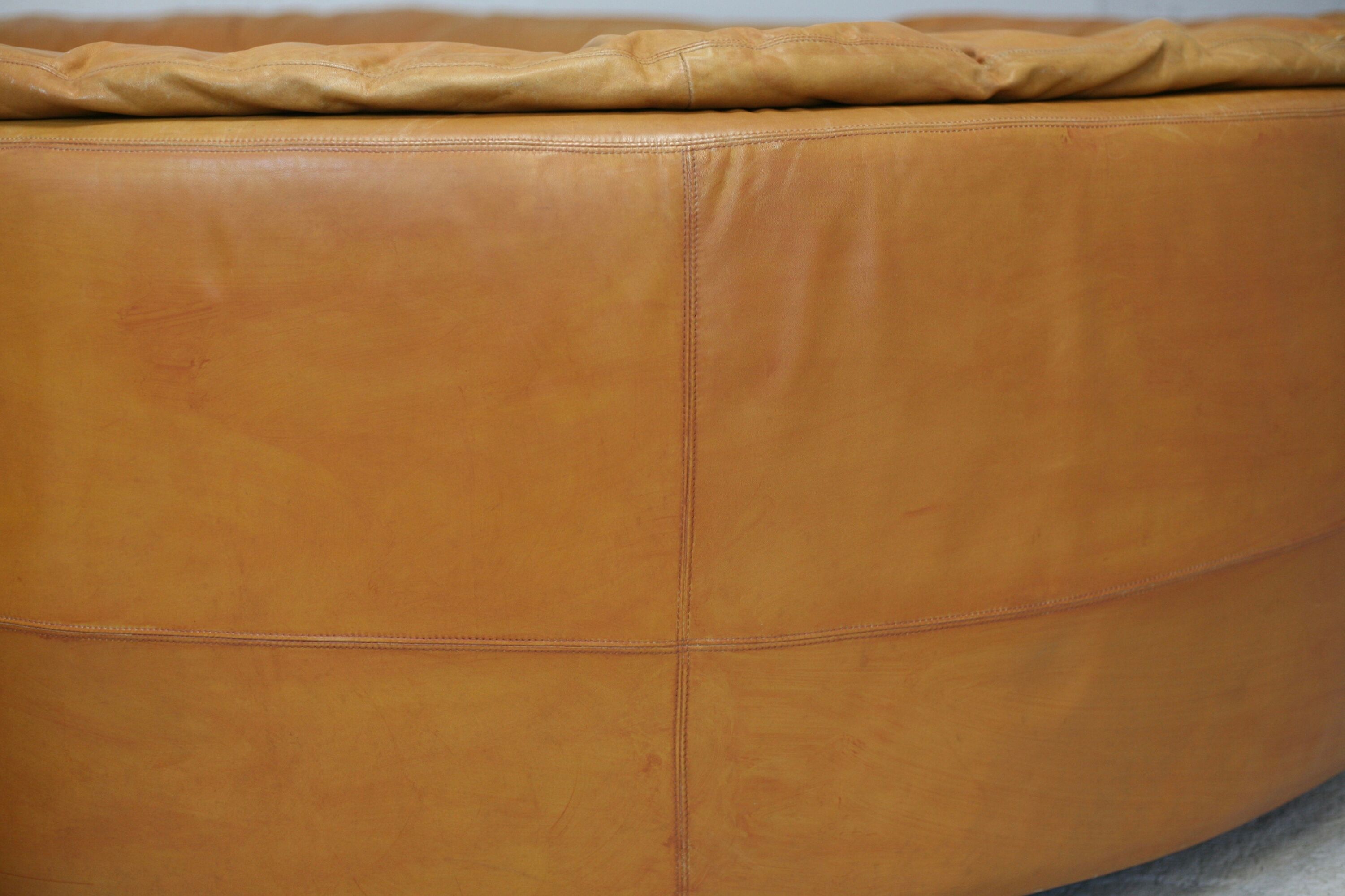 Leather modular sofa, 7 elements, 70s