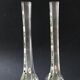 Paire vases 1900 soliflore cristal émaillé décor marguerites blanc et vert