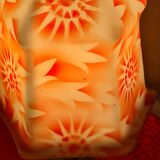 Antique 1930s regul lamp with painted opaline lampshade, art deco, 36x18