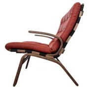1970s Design mid century Danish Bentwood and leather Armchair by Farstrup
