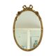 Miroir ovale français avec nœud et roses Louis XVI doré 45 cm