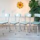 Ensemble table et chaises en formica vert d’eau 1960