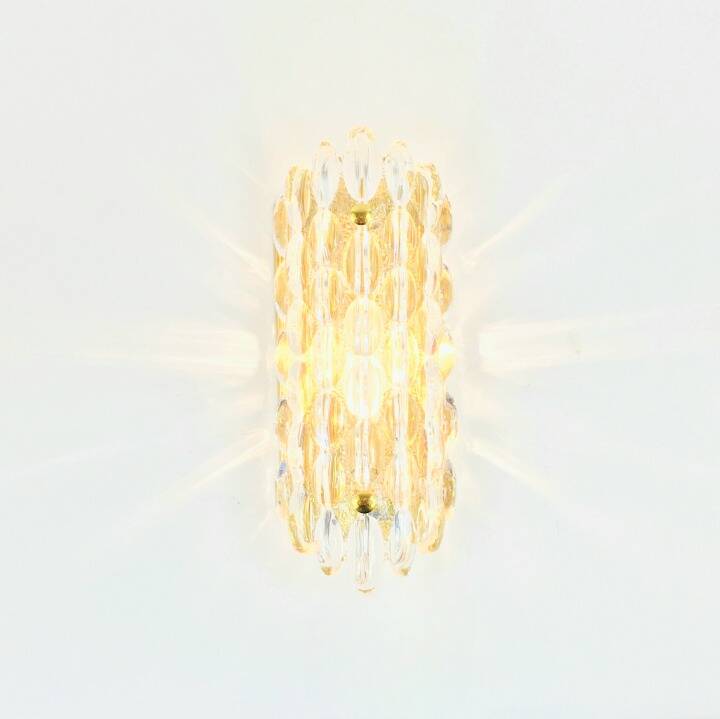 Mid Century Scandinavian Glass & Brass Wall Light by C. Fagerlund, 1960s