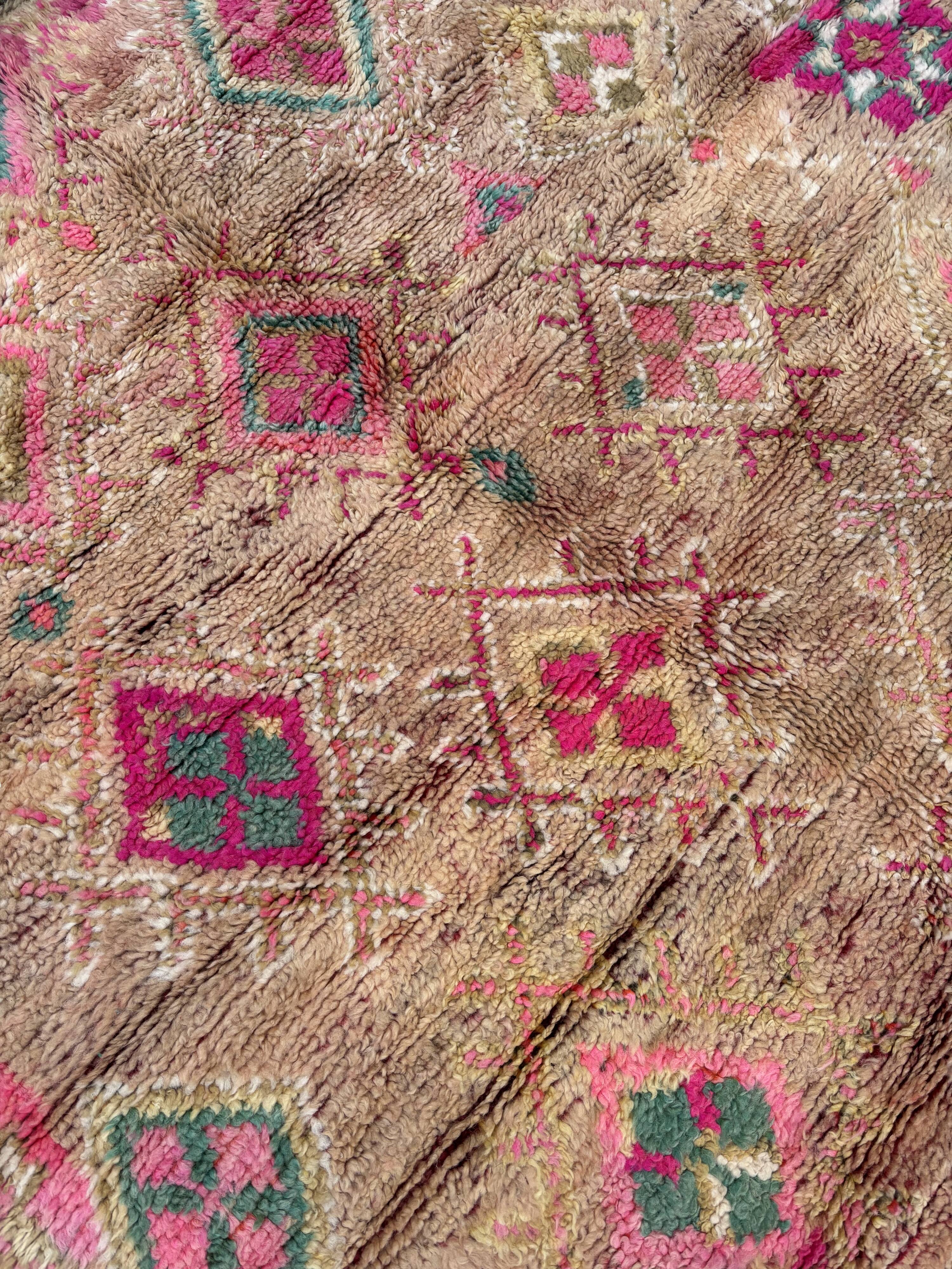 Bohemian Vintage Moroccan Rug from the Boujad region