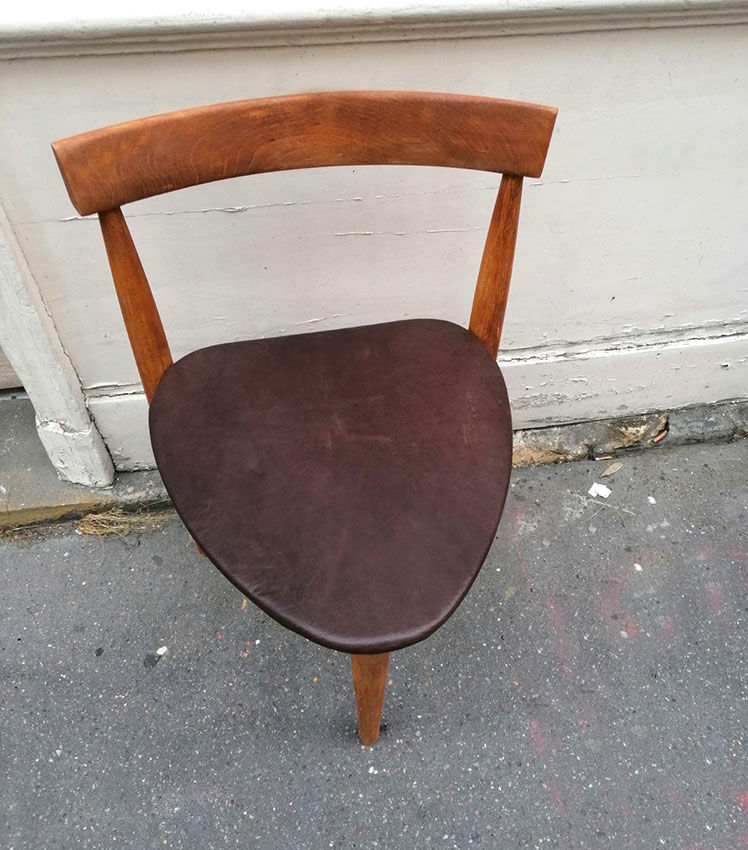 Chair in wood and skai, Yugoslavia, 1960