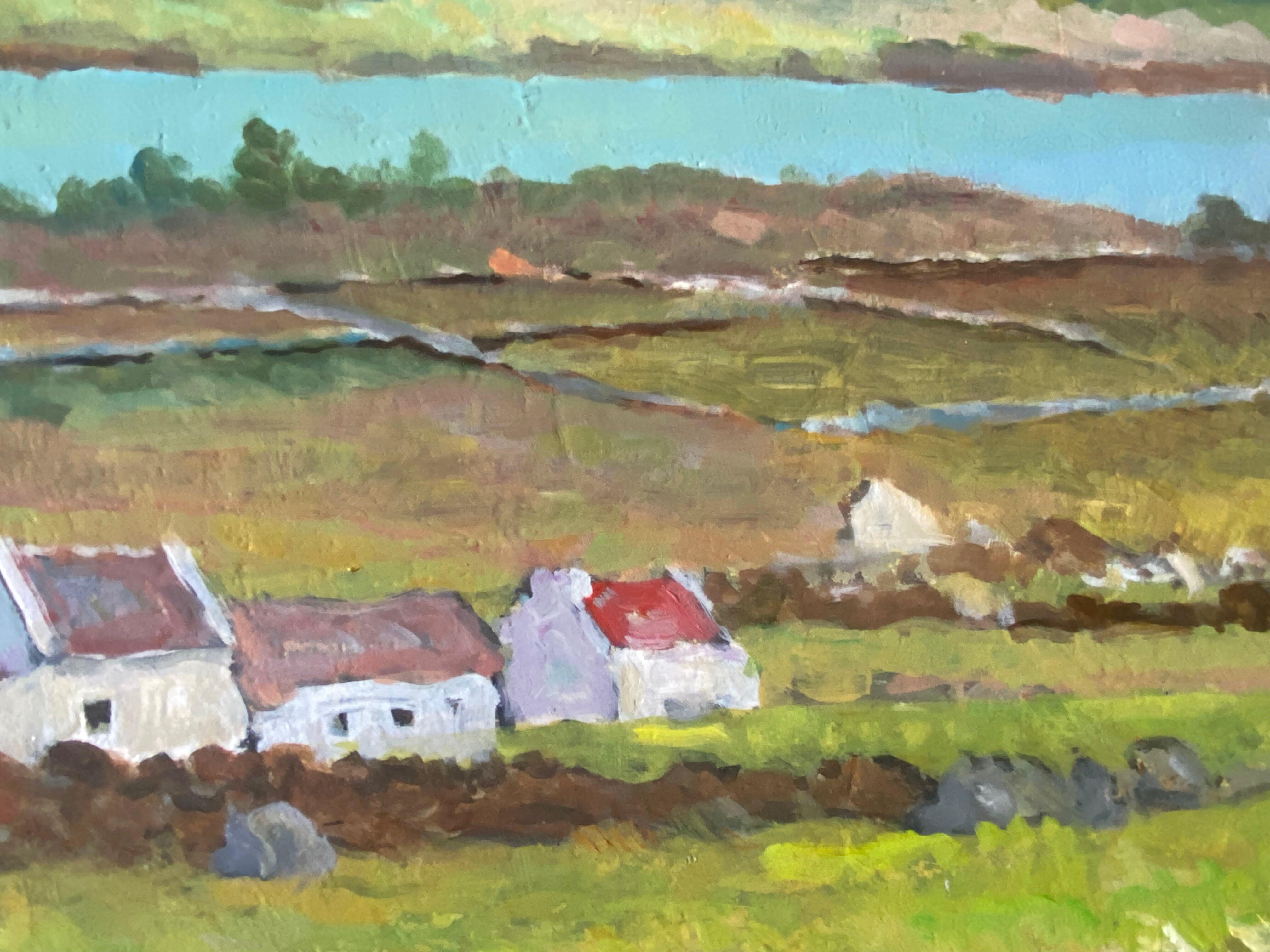 Hst painting "breton village" marine normandy brittany by robert leboucher