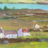 Hst painting "breton village" marine normandy brittany by robert leboucher