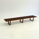 Vintage George Nelson long platform slat bench in teak wood