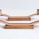 Pair of oak and copper bronze candlesticks