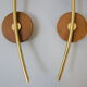 Pair of vintage wall lamps 1960 brass wood & glass