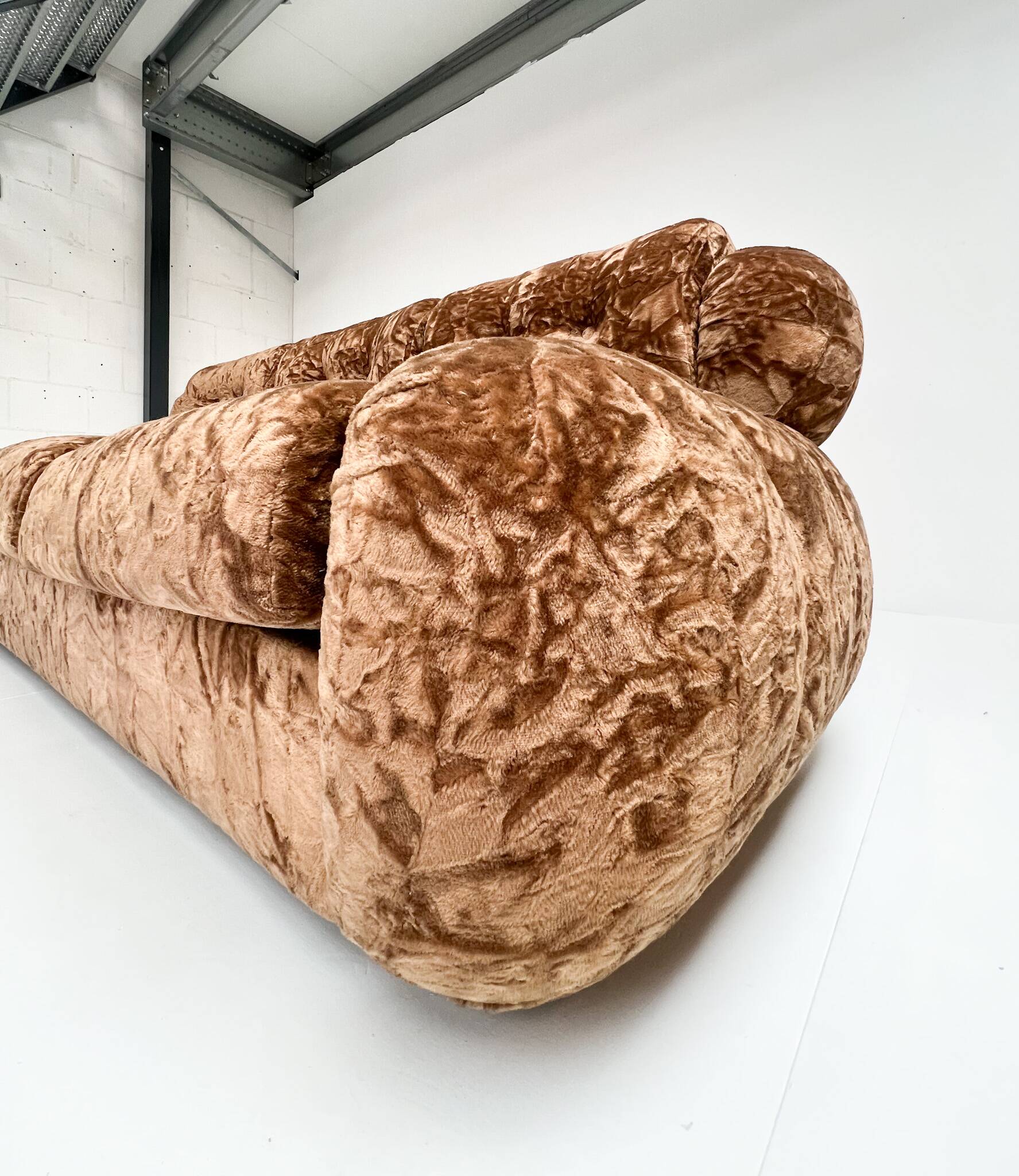 Canapé-lit vintage italien en velours, années 1970