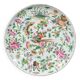 Porcelain plate XIXth Canton with floral decoration birds and butterflies