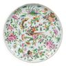 Assiette en porcelaine XIXe Canton à décor floral oiseaux et papillons