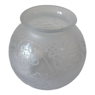 Ancien vase boule en verre 19 cm pour 2,8 kilos déco salon bureau