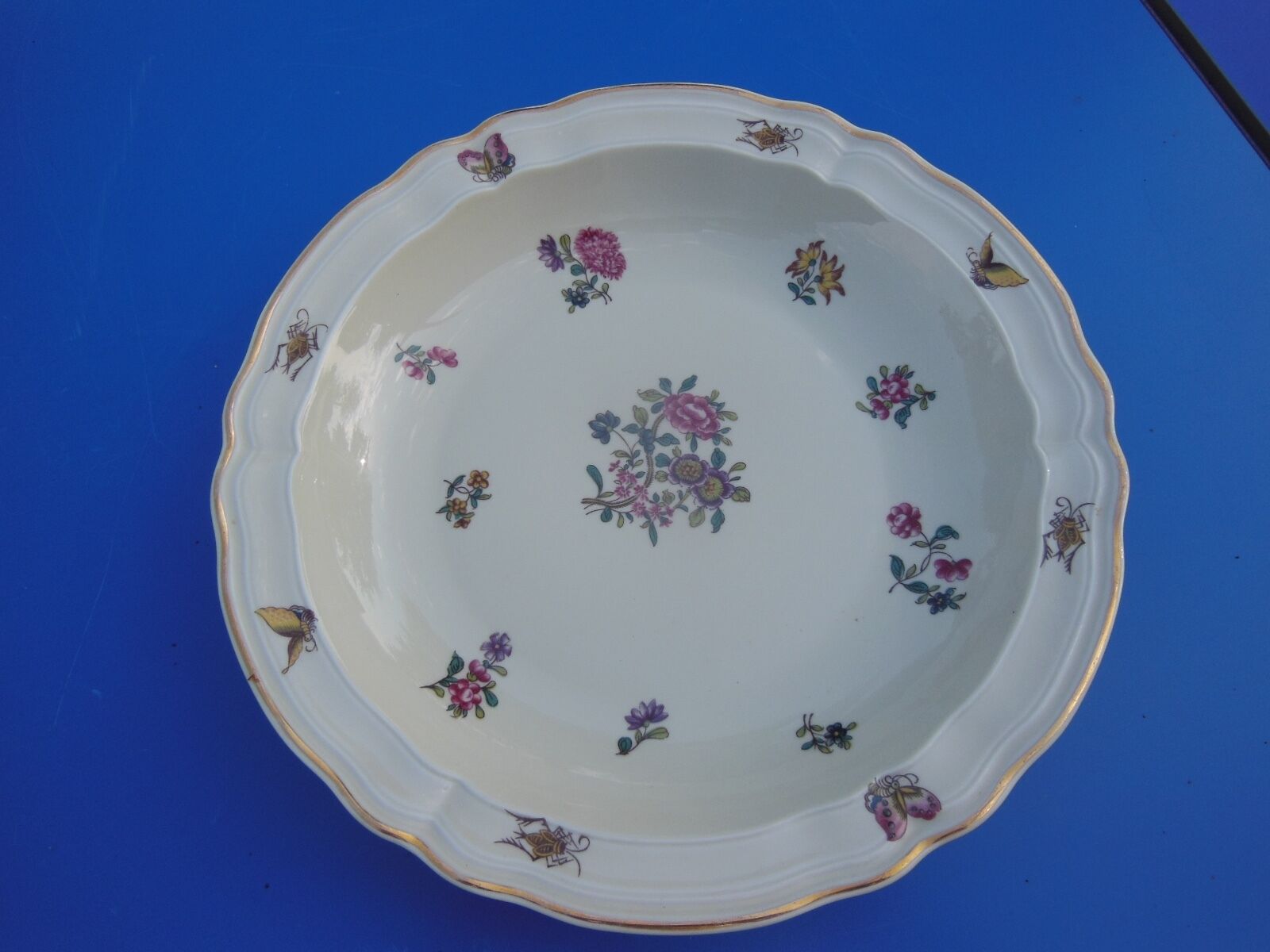Circular salad bowl in porcelain stamped bernardaud Limoges