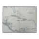 Carte de Cuba et de la mer des Caraïbes vers 1869 Keith Johnston Royal Atlas Carte colorée à la main