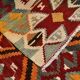 5x10 Red & Orange Geometric Vintage Kilim Rug,142x302Cm