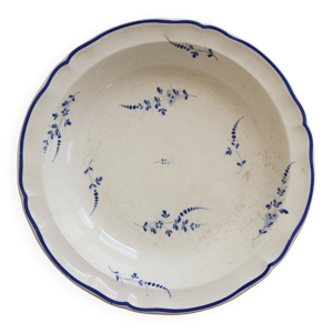Plat creux vintage Lunéville - bleu