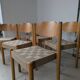 Set de 6 chaises empilables en hêtre et jute