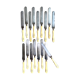 17 knives in steel, silver and monogrammed bone JE, late nineteenth century