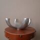 Bougeoir chandelier candélabre en aluminium métal argenté design scandinave objet de décoration