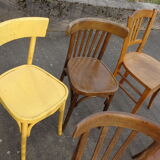 6 mismatched bistro chairs