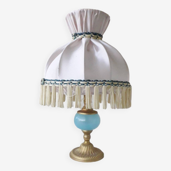 Lampe opaline et bronze