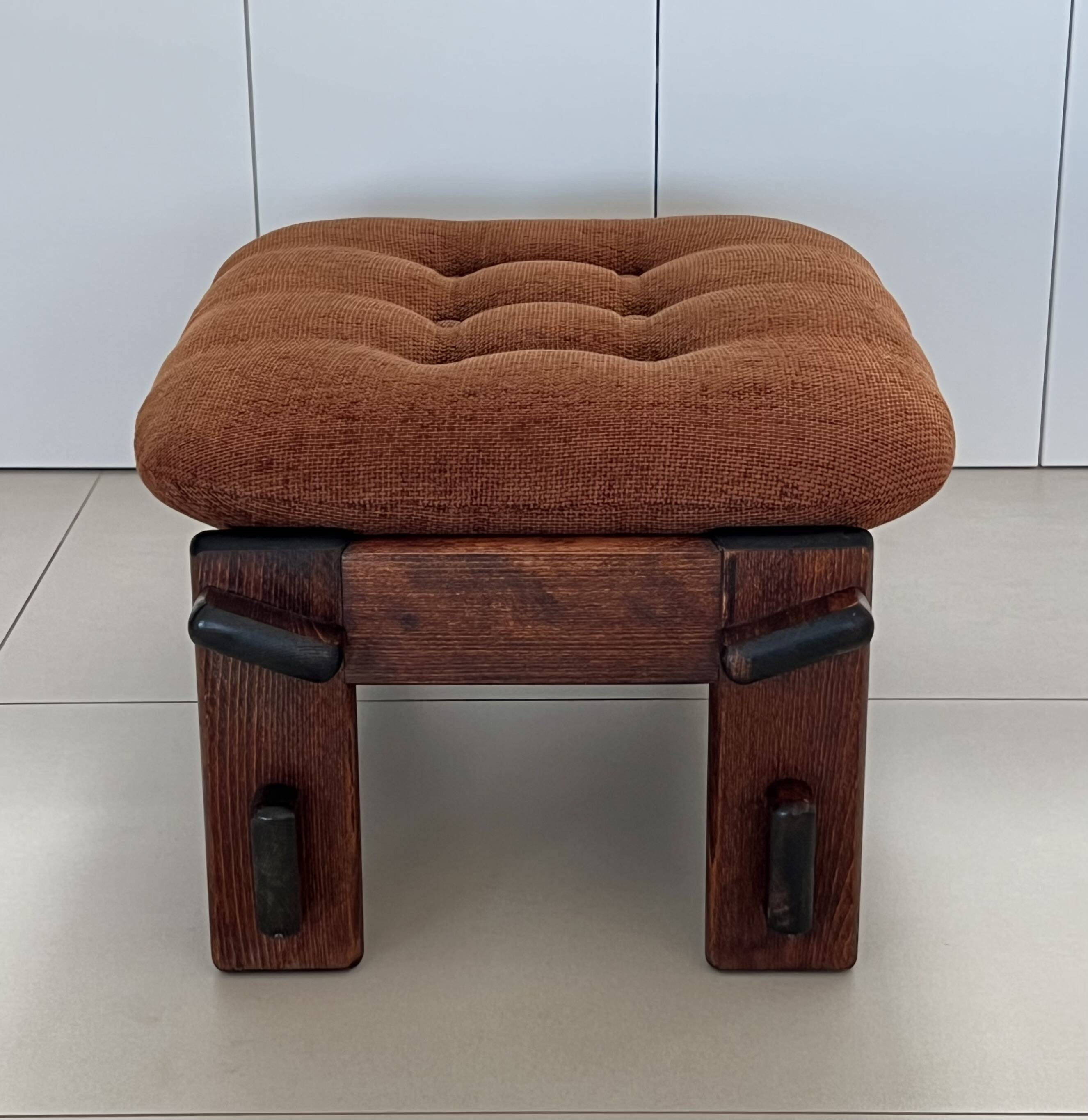 Scandinavian oak armchair and ottoman, 1960s