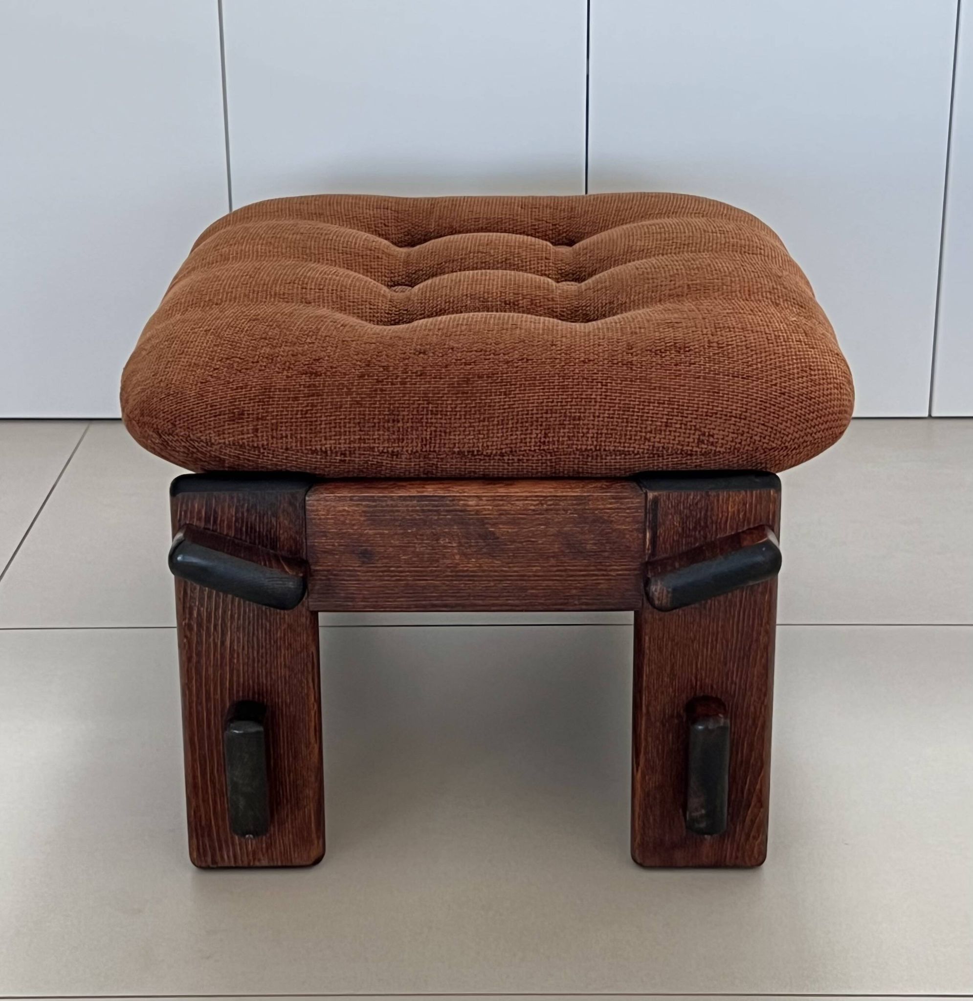Scandinavian oak armchair and ottoman, 1960s