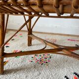 Table ovale en rotin vintage