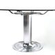 Postmodern chromed metal dining table with a round tempered glass top, italy