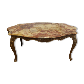 Table basse onyx laiton