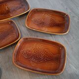 Series of 8 fish plates Saint Clément 1304