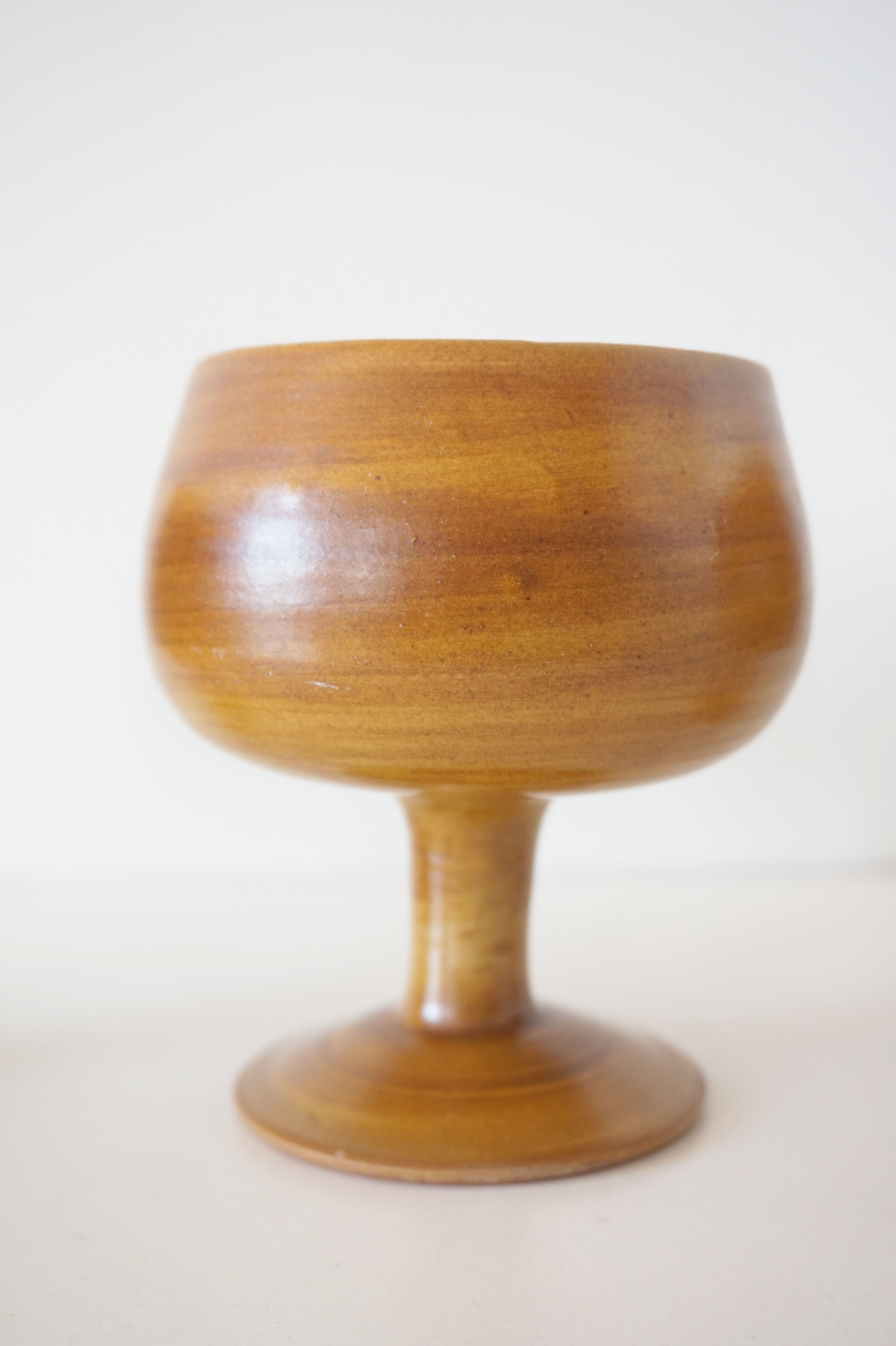 Set of ceramic stemmed glasses 1970