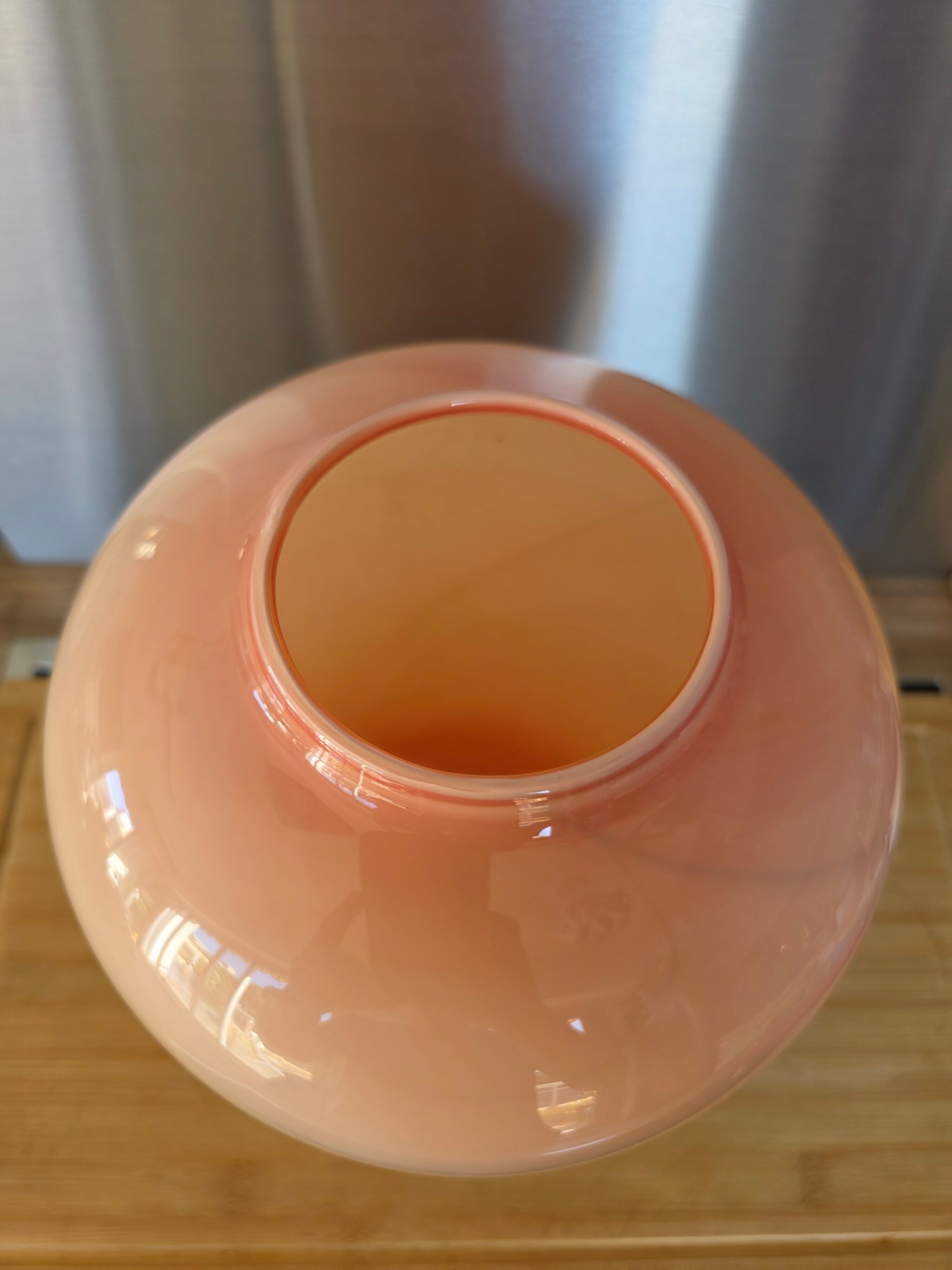 Large Vintage Opaline Pink Vase from Florence