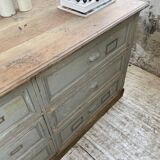 XXL walnut trade counter with multiple drawers