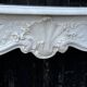 Louis XV style fireplace in grey and white Carrara marble circa 1980