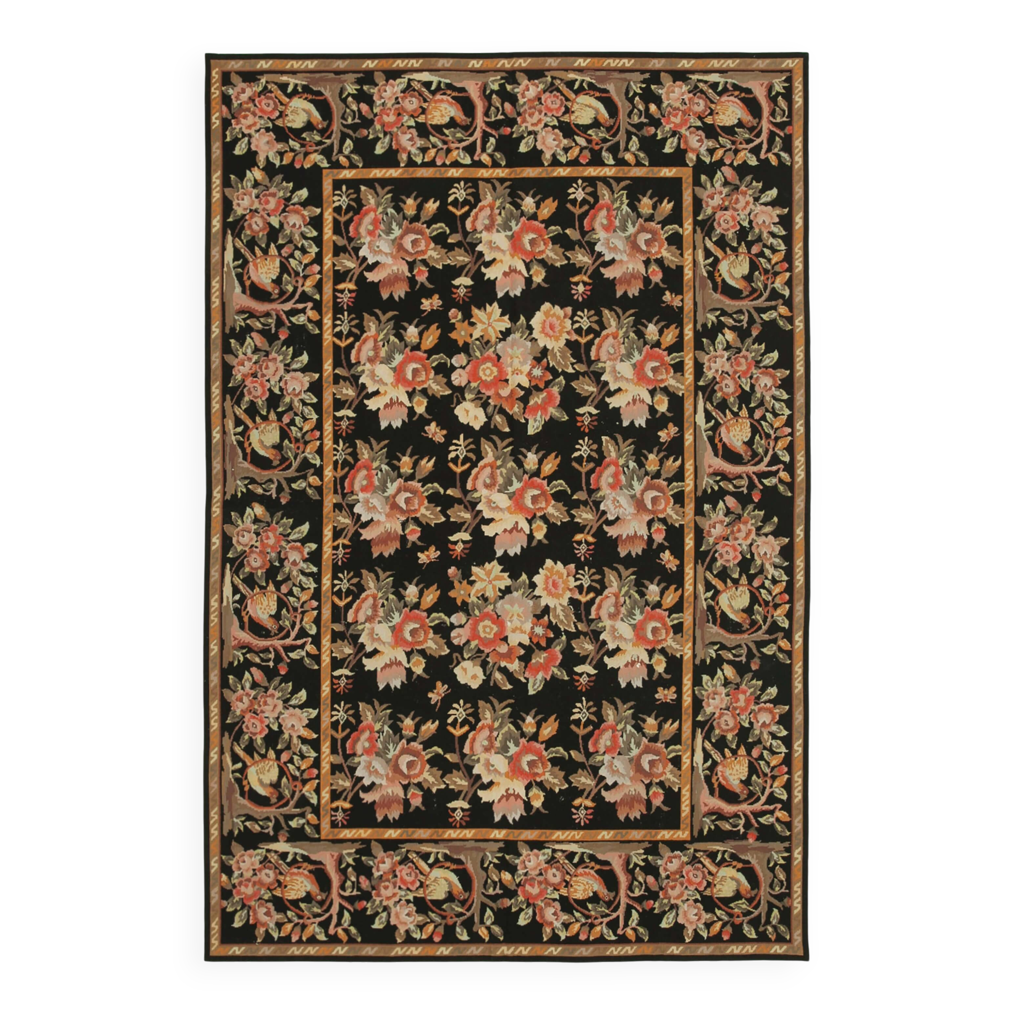 Handmade Vintage Flatweave Needlepoint Kilim 183 cm x 274 cm