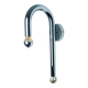 Space-age tubular wall lamp, chromed metal, Italy, 1970