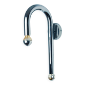 Space-age tubular wall lamp, chromed metal, Italy, 1970
