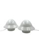 Space age Set of 2 opaline glass table Lamps, Italy 1970s