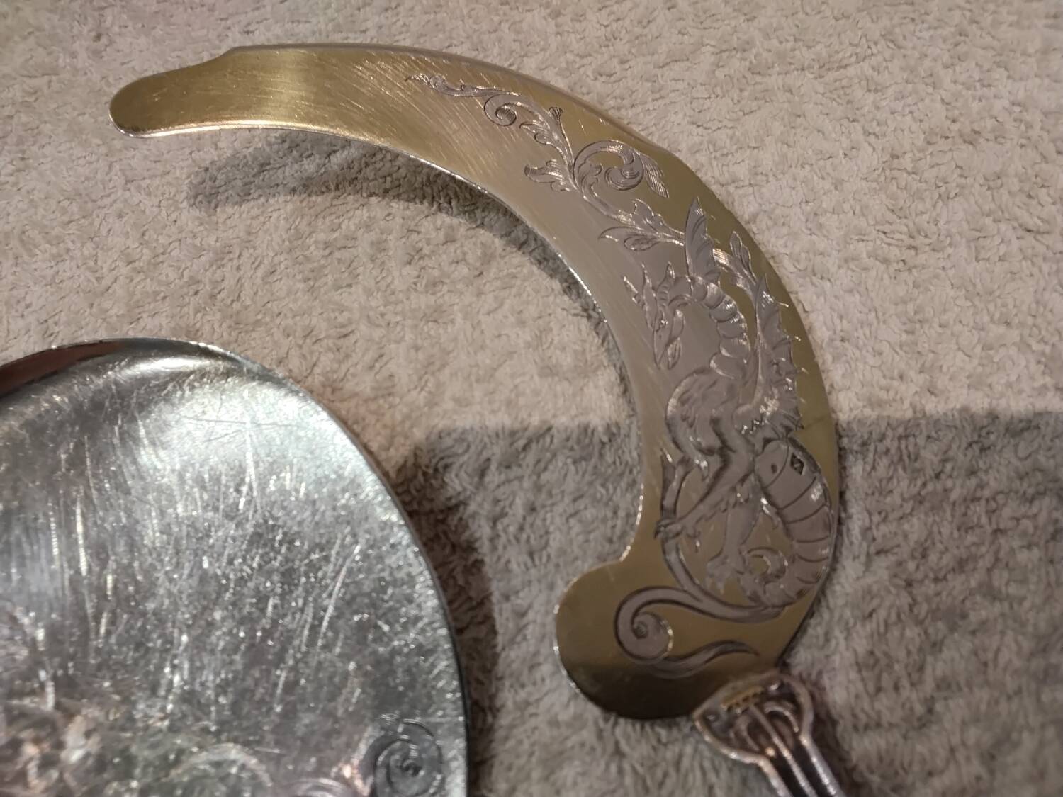 Silver ice cream serving set 800 boar renaissance griffin
