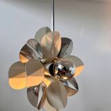2-light flower floor lamp in French design metal from the 70s vintage
