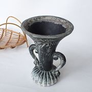 Vase balustre décoré de palmiers style années 1950