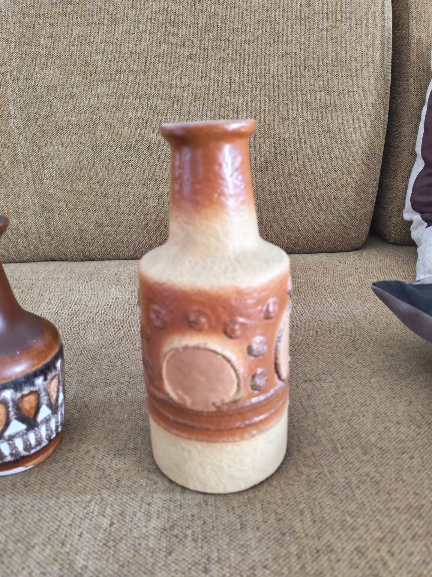 Composition de 3 vases allemandes  style brutaliste 1960