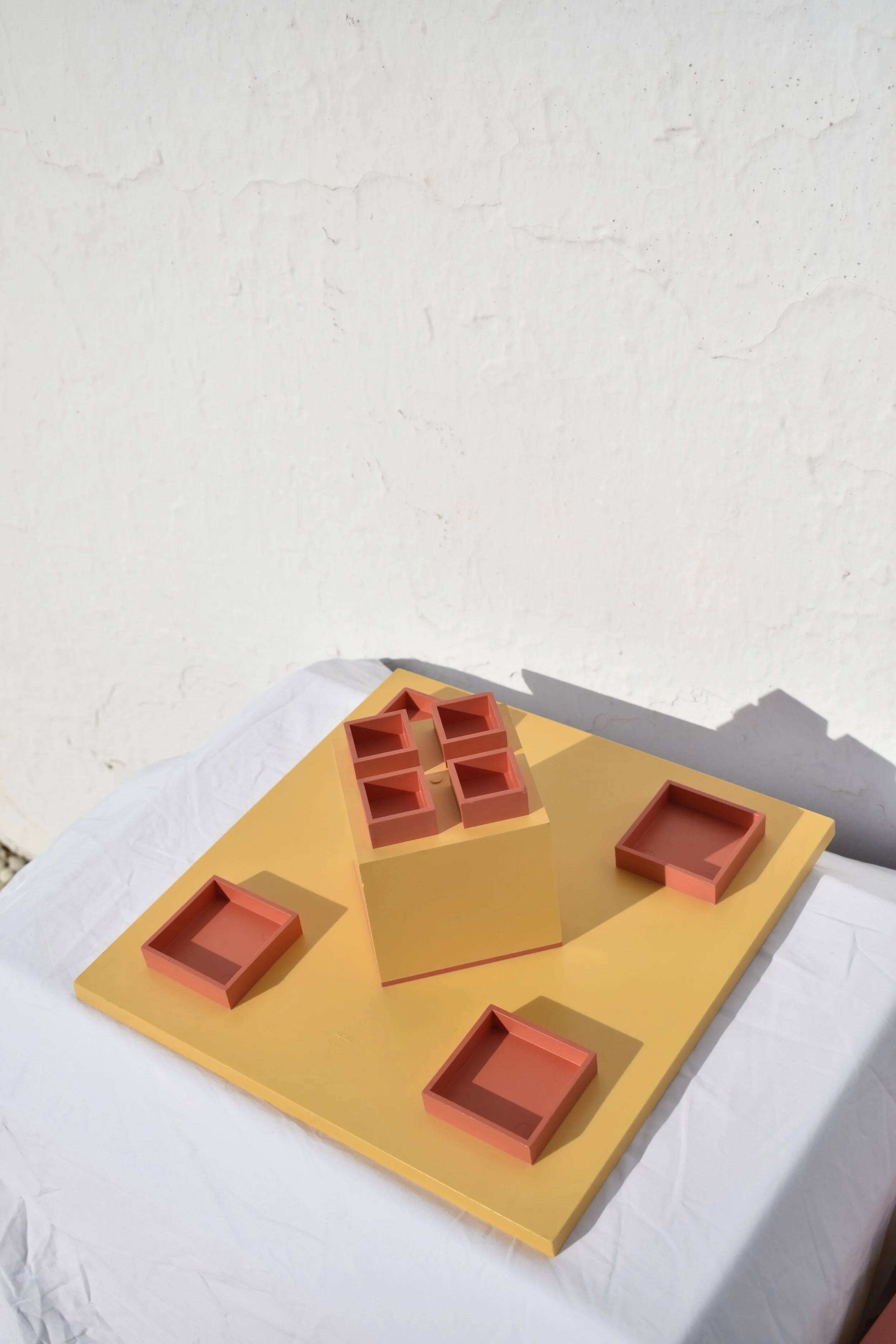 Michael Graves Euclid: four jars with lids and a tray