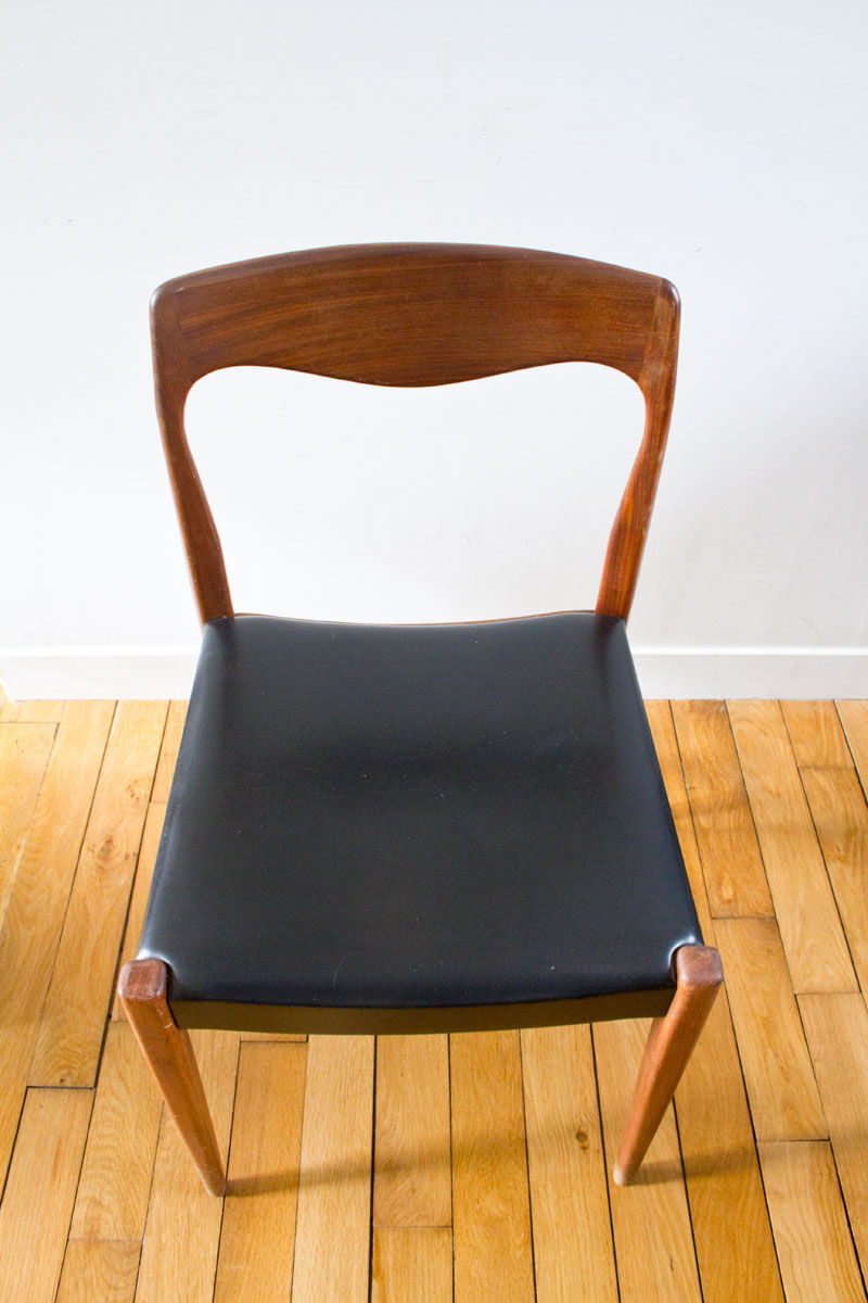 Teak and skai chair