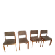 4 Scandinavian chairs in wood and patterned fabric, 1960s.