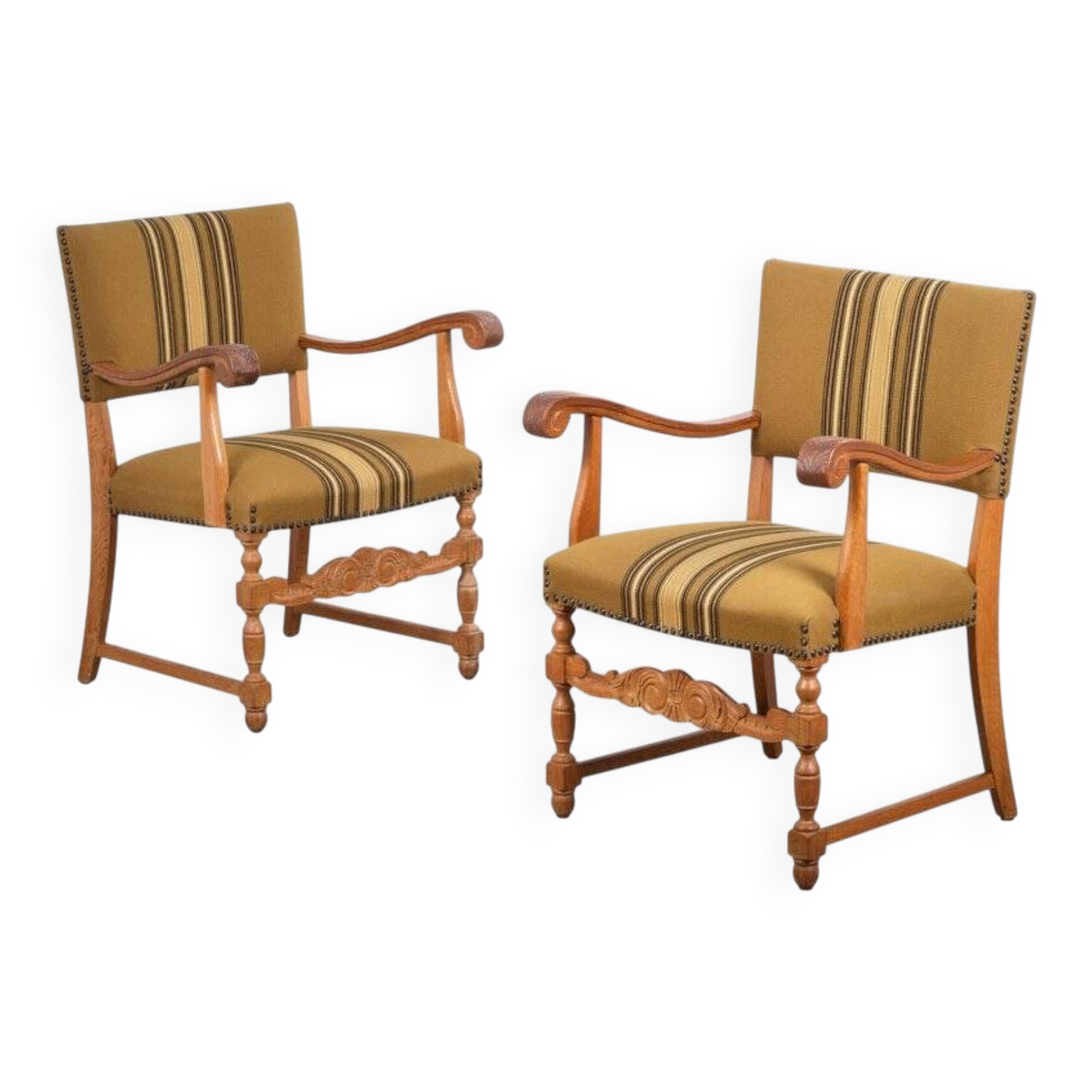 Fauteuils en chêne, Danemark, années 1960, ensemble de 2