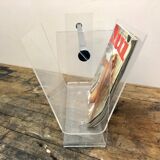 Roche & Bobois 80's vintage Plexiglas magazine rack